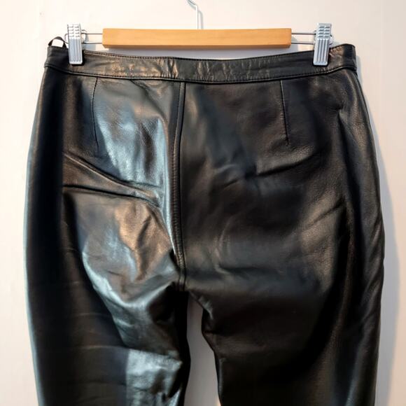 Steve Madden Vintage 100% Leather Black Pants Size 8 - Picture 6 of 11